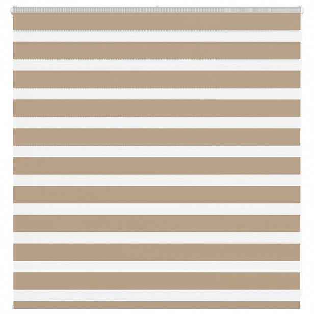 vidaXL Zebra roleta pískově hnědá šířka látky 135,9 cm polyester