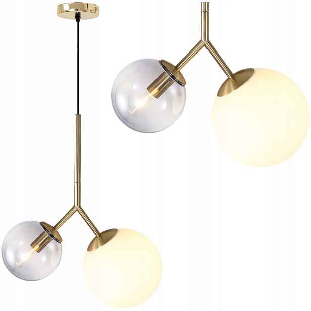 Závěsná stropní lampa 2xE27 Gold Moderní zlatá