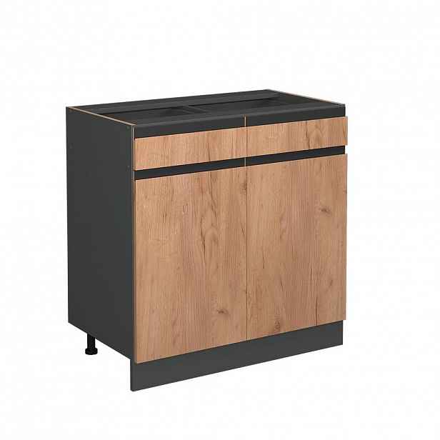 Vicco SPODNÍ SKŘÍŇKA KUCHYŇSKÉ LINKY R-Line Zlatý mocný dub 80 cm Tvar J, bez pracovní desky