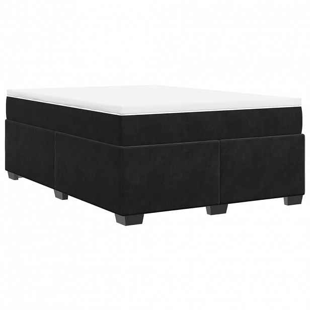 vidaXL Box spring postel s matrací černá 140 x 190 cm samet