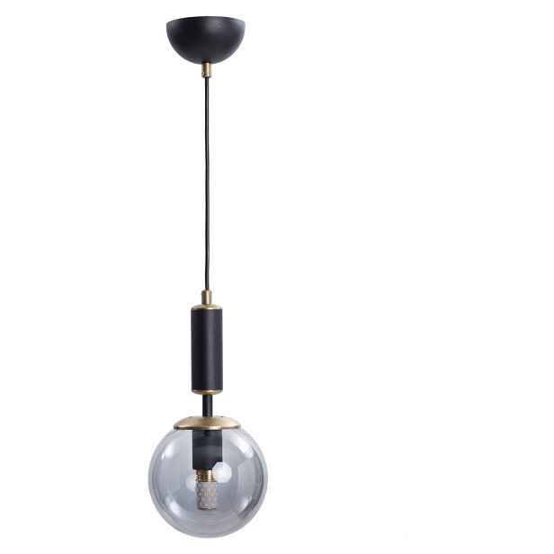 Černo-šedé závěsné svítidlo se skleněným stínidlem ø 15 cm Hector – Squid Lighting