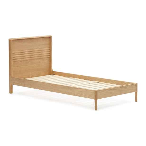 Jednolůžková postel z dubového dřeva s roštem v přírodní barvě 90x200 cm Lenon – Kave Home