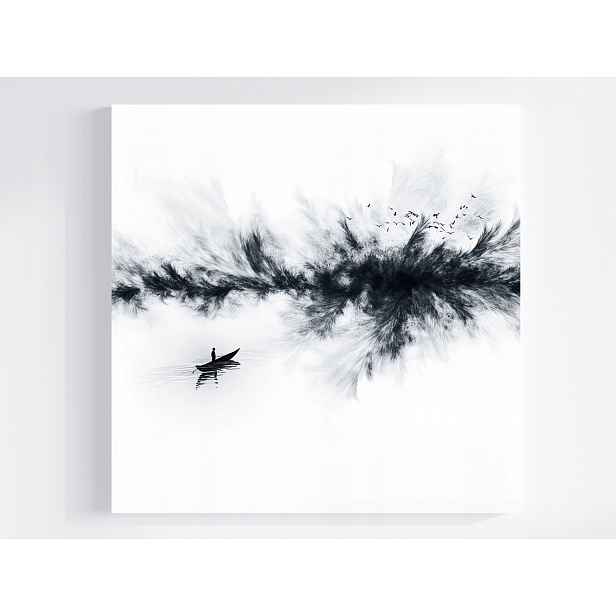 Obraz Na Plátně Canvas Grafika Abstrakce B&w Mrak Loď Tajemství 50x50