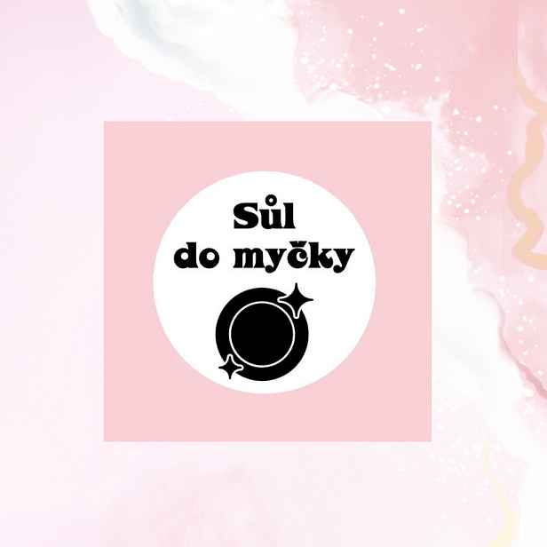 Označto Štítek / nálepka do kuchyně s obrázkem talíře - Sůl do myčky Barva písma: Černé na bílém