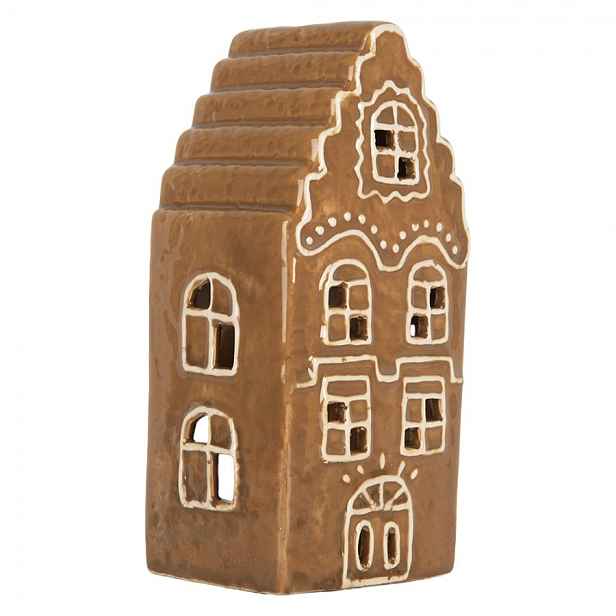 Perníková chaloupka na čajovou svíčku Gingerbread Cott - 8*7*16 cm Clayre & Eef