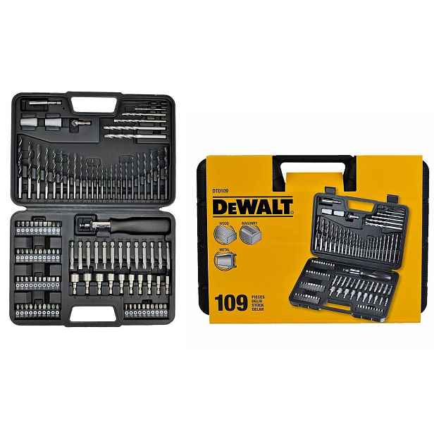 Sada Vrtáků A Bitů 109 Ks Kufr DT0109 Dewalt