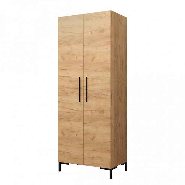 Šatní skříň do předsíně 74 cm ANDORA - dub kraft / černá