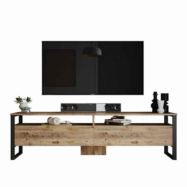 Televizní stolek Man Atlantic Pine and Black
