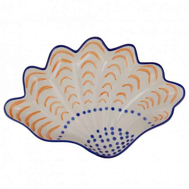 Butlers CORAL COAST Servírovací talíř mušle 23 x 20 cm - oranžová/modrá