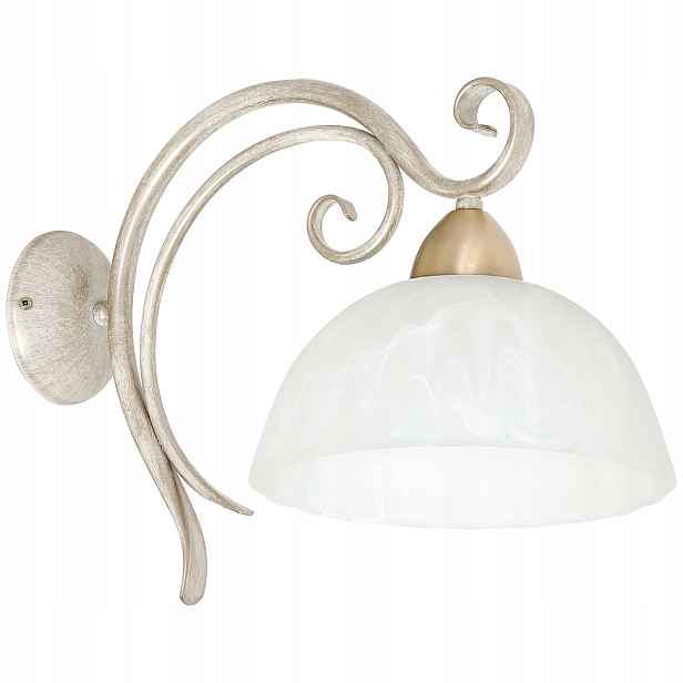 Dekorativní nástěnné svítidlo krémové skleněné, bílé, klasické Luminex
