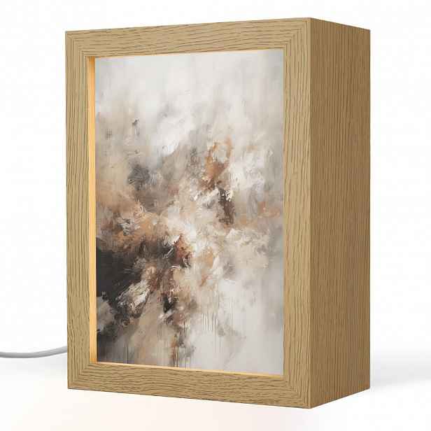 OnlyWow STOLNÍ LAMPA Barva - abstraktní - béžová - umění 15x20 cm