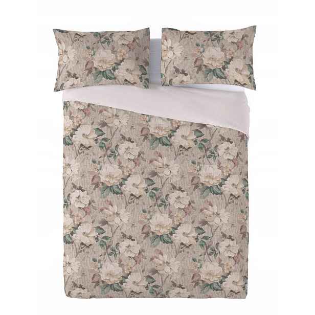 Povlečení Lněná Linen Tisk 220x200 Růže 04