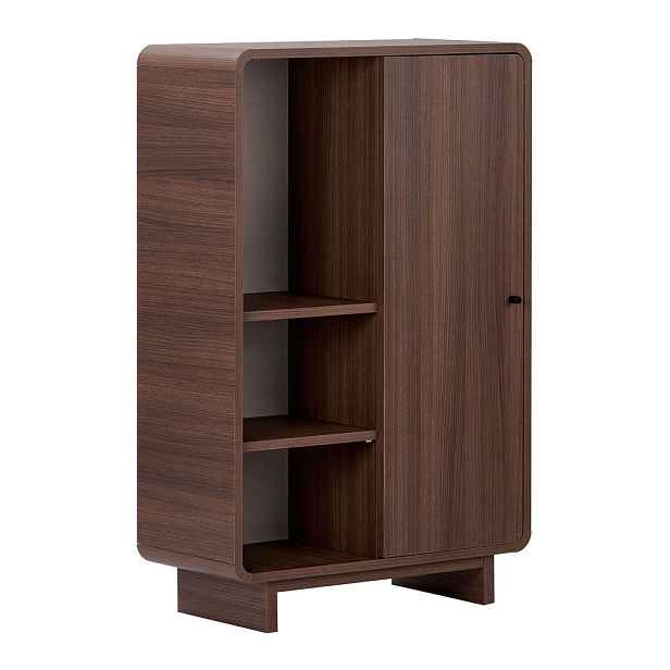Skříňka v dekoru ořechu v tmavě přírodní barvě 70x110x34 cm Torina – Nordure