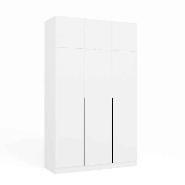 TP Living Šatní skříň s nástavcem Senso 3D 150 cm bílá/černá