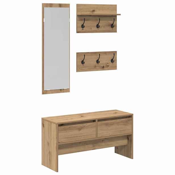 vidaXL Sestava nábytku do předsíně 4 ks Umělecký dub 90 x 31 x 46,5 cm