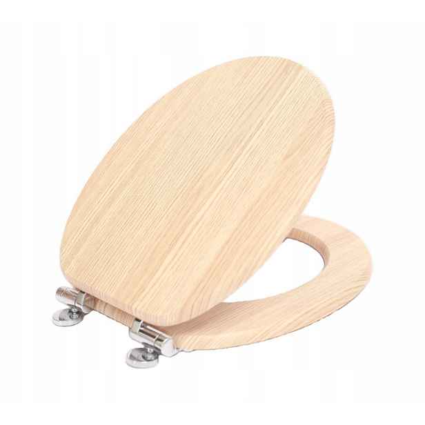 Wc Sedátko S Pomalým Sklápěním, Univerzální, Mdf, Světlé Dřevo