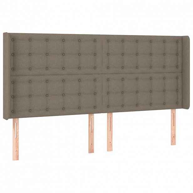 vidaXL Čelo postele typu ušák taupe 183x16x118/128 cm textil