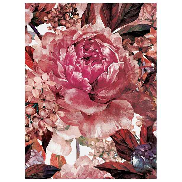 Fototapeta Pivoňky růžovo-bordová elegance do obývacího pokoje 184x254 lepidlo