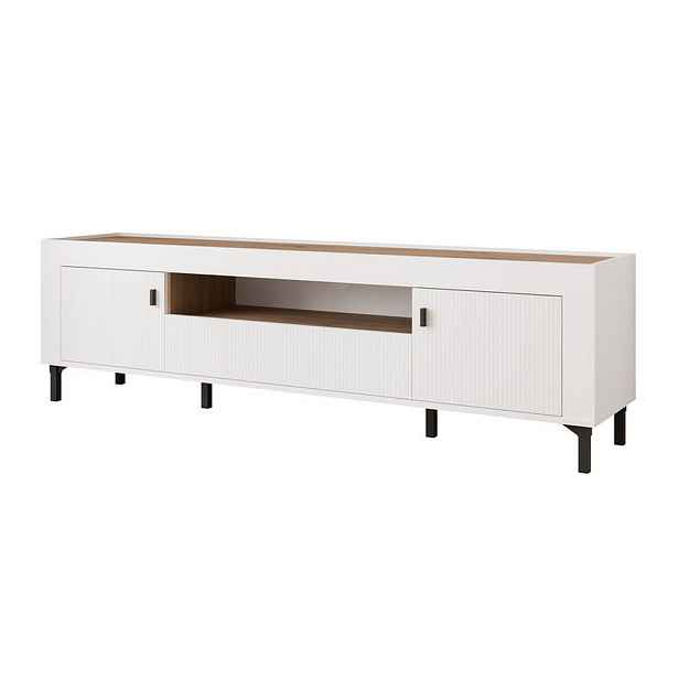Idohome NÍZKÁ KOMODA AVENA stojací, 177 cm, bílá / dub