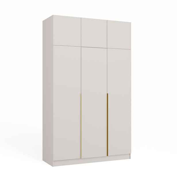 TP Living Šatní skříň s nástavcem Senso 3D 150 cm kašmírová/zlatá