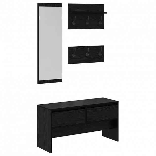 vidaXL Sestava nábytku do předsíně 4 ks Černý dub 90 x 31 x 46,5 cm