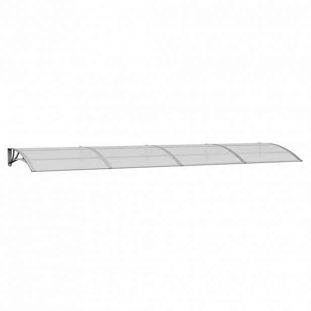 vidaXL Stříška nad dveře šedá 400 x 100 cm polykarbonát