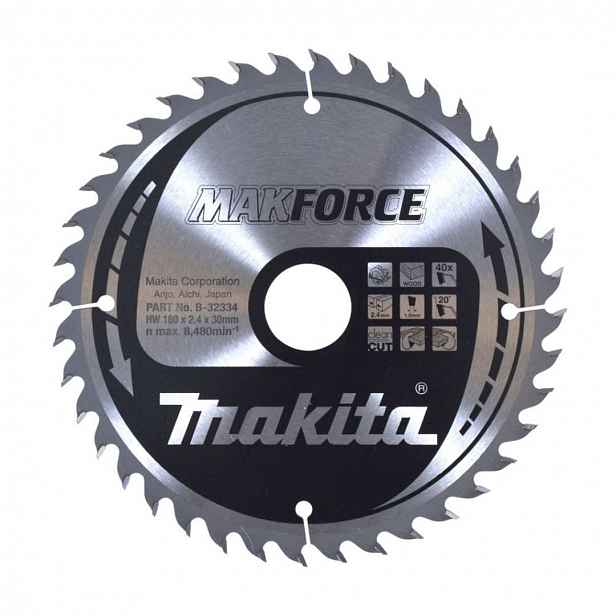 Makita - Pilový kotouč na dřevo, 180x30 mm, 40 zubů B-32334