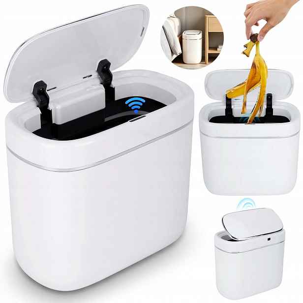 Odpadkový Koš Do Koupelny 7 L Inteligentní Automatický Trash Can Bílý