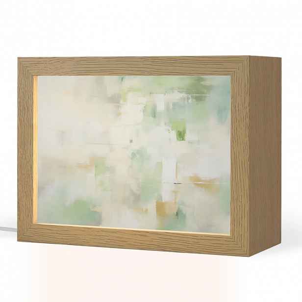 OnlyWow STOLNÍ LAMPA Abstraktní - Umění - Bílá - Zelená - Moderní 20x15 cm