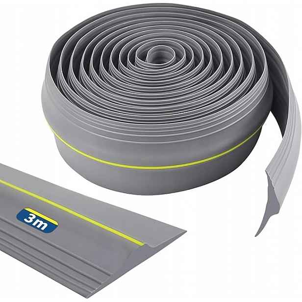 Prahové těsnění Sdldeer šedé 300 cm x 9 cm x 12 mm