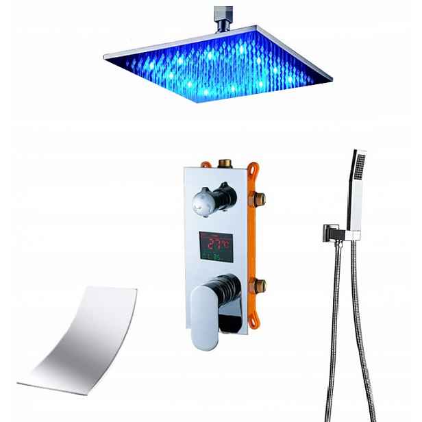 Podomítkový Set Vodopád Led Displej Chrom