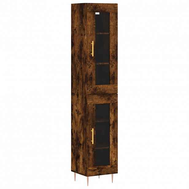 vidaXL Skříň highboard kouřový dub 34,5 x 34 x 180 cm kompozitní dřevo