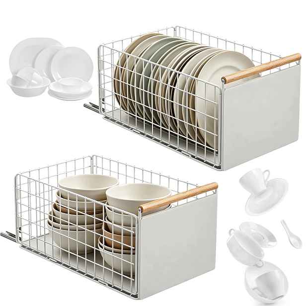 Kuchyňský organizér Bedee Výsuvný 2 koše 39x23 cm Nositelný s zábranami