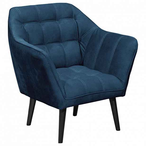 MID.YOU KOKTEJLOVÉ KŘESLO, textil, kompozitní dřevo, modrá