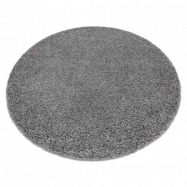 rugsX KULATÝ koberec SOFFI shaggy 5cm šedá 100 cm