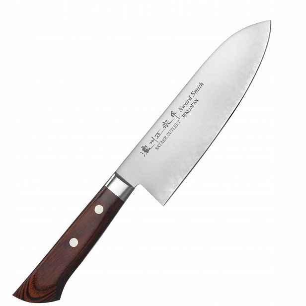 Satake Unique Mahogany VG-10 Japonský Nůž Santoku na Zeleniny 17 cm