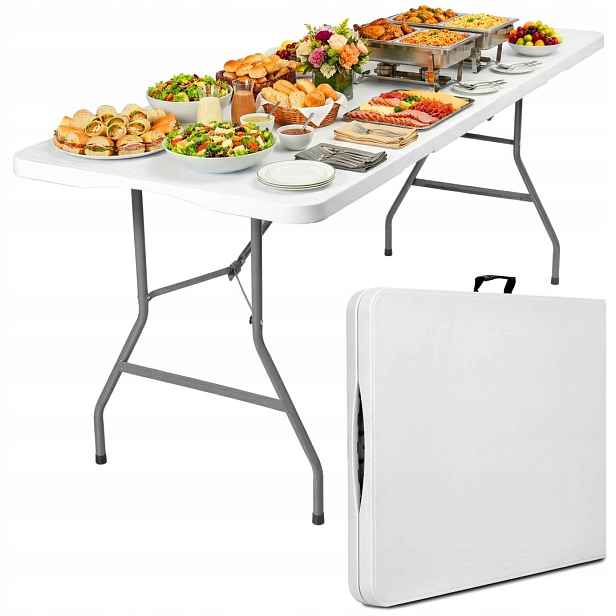 Skládací cateringový stůl Bufet White 200x90 cm