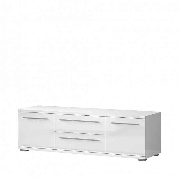 Televizní stolek PIANO TV150-2K2F/PN bílá lesk