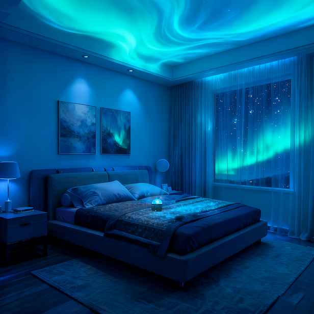 TEMU LED Aurora Projekční Ambientní Světlo: Napájené přes USB, Včetně Dálkového Ovládání, RGB Snové Světelné Efekty s 16 Barvami. Ideální pro