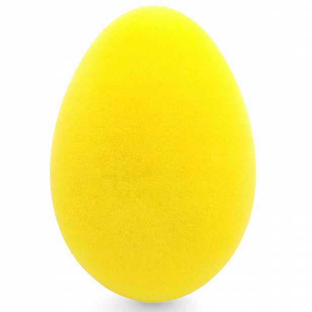 Vajíčko Velké Žluté Velurové Vánoční Dekorace Figurka 40 cm