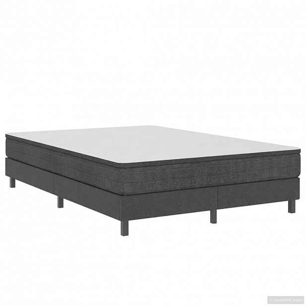 vidaXL Postel boxspring šedá textil 160 x 200 cm