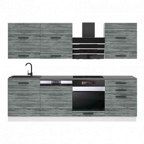 B BELINI GROUP KUCHYŇSKÁ LINKA Madison 240 cm, s pracovními deskami, Glamour dřevo