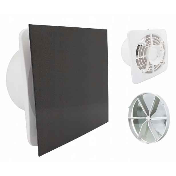 Koupelnový Ventilátor Vents FI150mm Časový spínač Panel Černý ventil