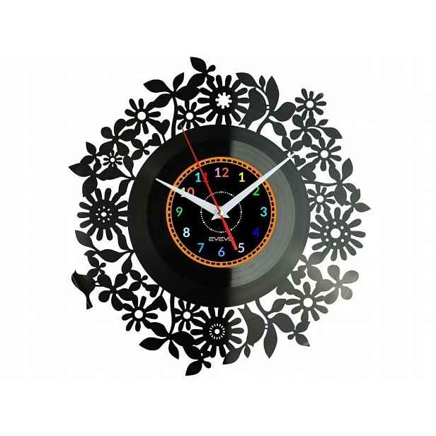 Květiny Kulaté Nápad na Dárek Nástěnná Dekorace z vinylové desky