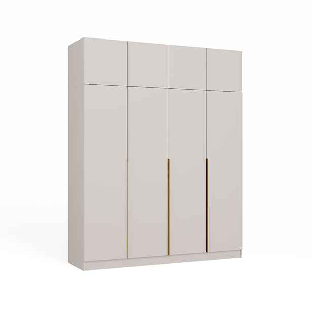 TP Living Šatní skříň s nástavcem Senso 4D 200 cm kašmír/zlatá