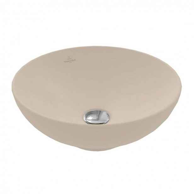 Villeroy & Boch Loop&Friends - Umyvadlo na desku, průměr 38 cm, bez přepadu, CeramicPlus, Almond 4A4501AM