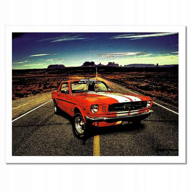 Plakáty v rámu 40x30 Červený Ford Mustang