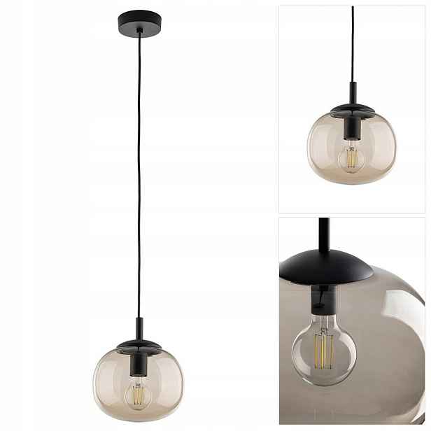 Černá závěsná lampa Vibe s měkkým světlem do chodby Tk Lighting