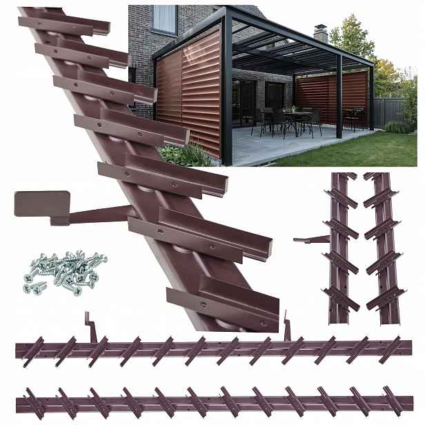Pohyblivá Prkna Mechanismus Žaluzie Na Terasu Do Altánku Shutters Bronz 107 CM
