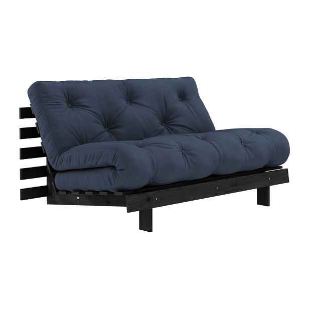 Tmavě modrá rozkládací pohovka 140 cm Roots Black Night – Karup Design
